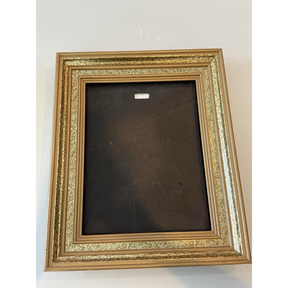 Vintage Lemon and Gold Gilt Picture Frame Wood Mid Century‎ Modern 17" X 14"